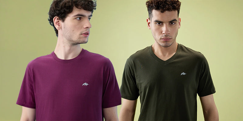 Round Neck vs V-Neck T-Shirts for Men: Which One Works Better for Your Face Shape?