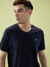 Men’s V - Neck T-Shirt | Half Sleeves | Breathable & Moisture Wicking | Classic Fit | Cotton-Poly Pique Blend