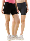 Hint Women's Seamless Cotton Cycling Shorts - Pack of 2 | Inner Elastic | Sweat Absorbing | Super Combed Cotton
