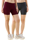 Hint Women's Seamless Cotton Cycling Shorts - Pack of 2 | Inner Elastic | Sweat Absorbing | Super Combed Cotton