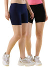 Hint Women's Seamless Cotton Cycling Shorts - Pack of 2 | Inner Elastic | Sweat Absorbing | Super Combed Cotton