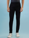 Hint track pant with side panel and piping and side pockets with zippers on both side with self fabric elasticated waistband with draw cord