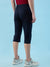 Hint Capri with side pockets with zippers on both side with elasticated ribbed waistband