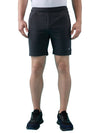 Hint Shorts with side panel and piping and side pockets with zippers on both side with self fabic elastictedwaistband with draw cord