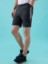 Hint Shorts with side panel and piping and side pockets with zippers on both side with self fabic elastictedwaistband with draw cord