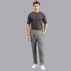 Hint Track Pant with Side Panel, Piping, Zippered Side Pockets, Self-Fabric Elasticated Waistband with Drawcord - LT Grey Mel