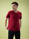 Men’s V - Neck T-Shirt | Half Sleeves | Breathable & Moisture Wicking | Classic Fit | Cotton-Poly Pique Blend