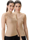Hint Women’s Short Cotton Slip - Pack of 2 | 100% Premium Combed Cotton | Deep Round Neck | Tailored Fit | Side Slits