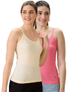 Hint Women’s Short Cotton Slip - Pack of 2 | 100% Premium Combed Cotton | Deep Round Neck | Tailored Fit | Side Slits