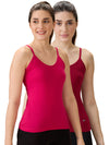Hint Women’s Short Cotton Slip - Pack of 2 | 100% Premium Combed Cotton | Deep Round Neck | Tailored Fit | Side Slits