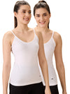Hint Women’s Short Cotton Slip - Pack of 2 | 100% Premium Combed Cotton | Deep Round Neck | Tailored Fit | Side Slits