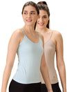 Hint Women’s Short Cotton Slip - Pack of 2 with Adjustable Elastic | 100% Premium Combed Cotton | Deep Round Neck | Tailored Fit