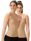 Hint Women’s Short Cotton Slip - Pack of 2 with Adjustable Elastic | 100% Premium Combed Cotton | Deep Round Neck | Tailored Fit