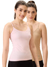 Hint Women’s Short Cotton Slip - Pack of 2 with Adjustable Elastic | 100% Premium Combed Cotton | Deep Round Neck | Tailored Fit