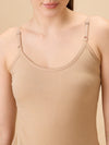 Hint Women’s Short Cotton Slip - Pack of 2 with Adjustable Elastic | 100% Premium Combed Cotton | Deep Round Neck | Tailored Fit