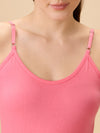 Hint Women’s Short Cotton Slip - Pack of 2 with Adjustable Elastic | 100% Premium Combed Cotton | Deep Round Neck | Tailored Fit