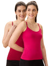 Hint Women’s Short Cotton Slip - Pack of 2 with Adjustable Elastic | 100% Premium Combed Cotton | Deep Round Neck | Tailored Fit