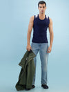 Hint Trendy Men’s Gym Vest - 555 | 100% Cotton Sleeveless Sports Vest | Deep Neck Workout Tank Top